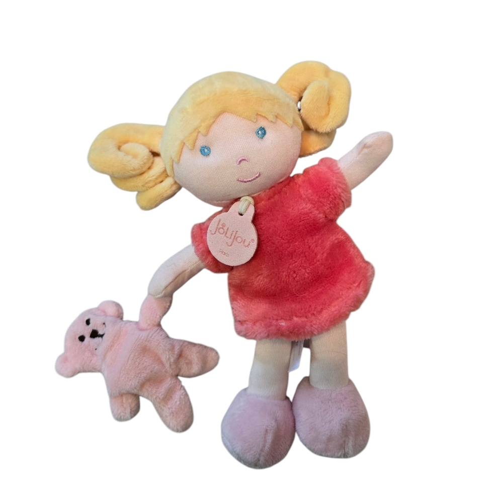 Jolijou Paris Pink Plush Doll with Teddy Bear